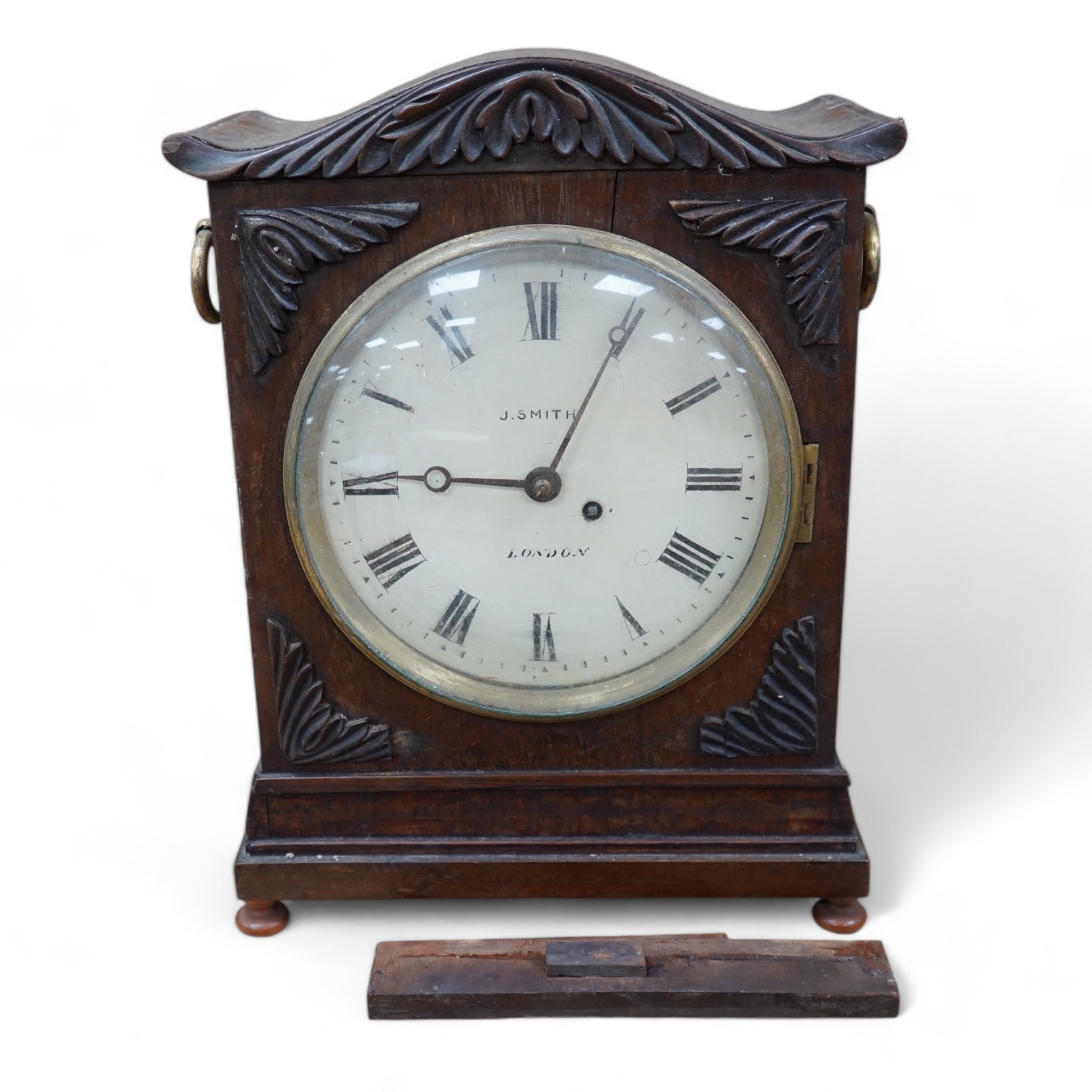 A George IV rosewood bracket timepiece, J. Smith London, 41cm. Condition - poor, not tested